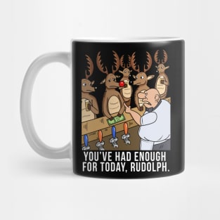 Drunken Rudolph Red Nose Reindeer Christmas Mug